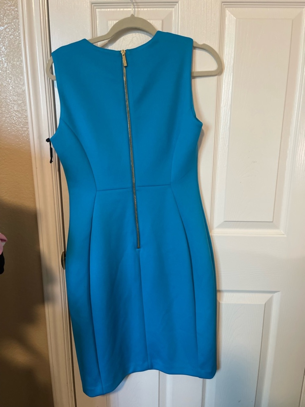 Calvin Klein Bright Turquoise Sleeveless Sheath Dress - Picture 2 of 2